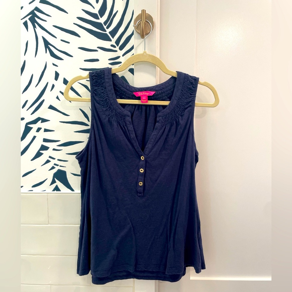 Lilly Pulitzer Essie tank top size L true navy